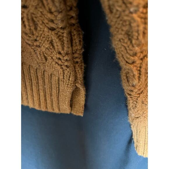 Madewell Stitch_Mix Mockneck Sweater, Brown, Small, MA757, Fall, Wool - Picture 3 of 11